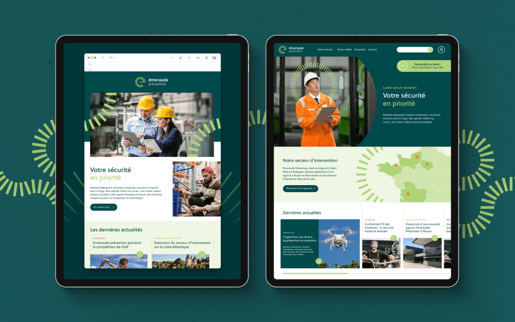 Identité visuelle déployée sur les support web