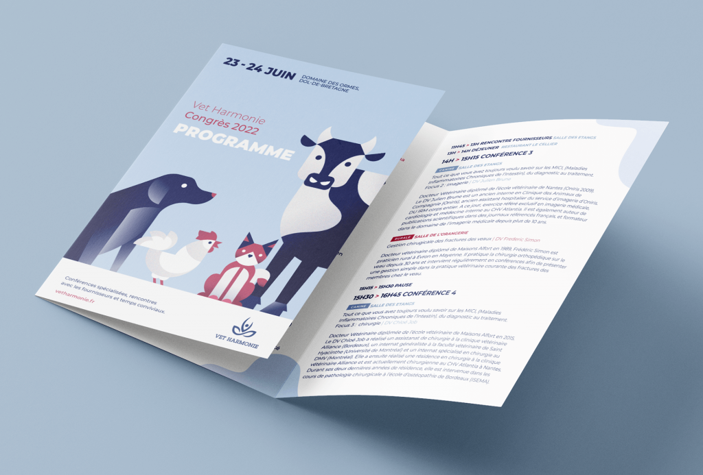 Identité visuelle print - programme du congrès Vet Harmonie