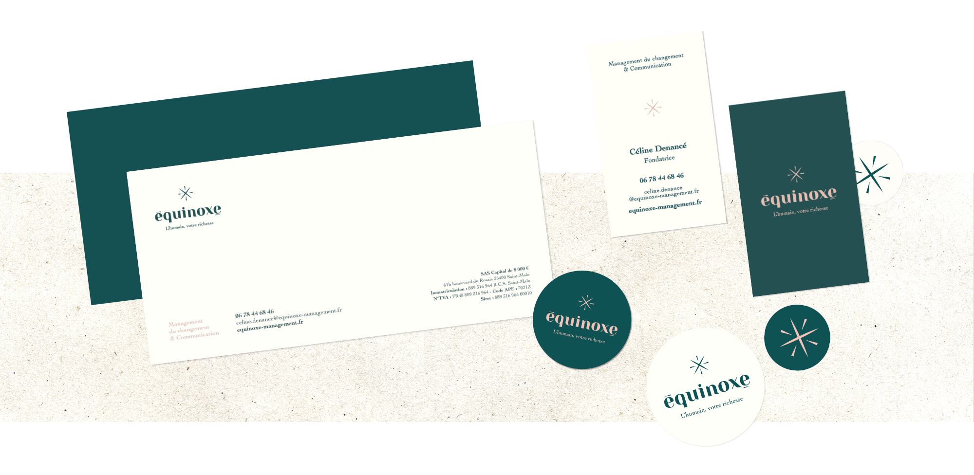 Nouvelle identité papeterie print Equinoxe