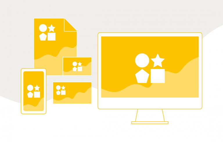 Différents supports de communication pour une identité visuelle